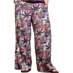 Ellos Wide Leg Palazzo Pants Pink Floral NWT size 12